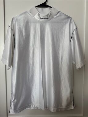 Acne Studios White Short Sleeve Jersey with Contrast Piping